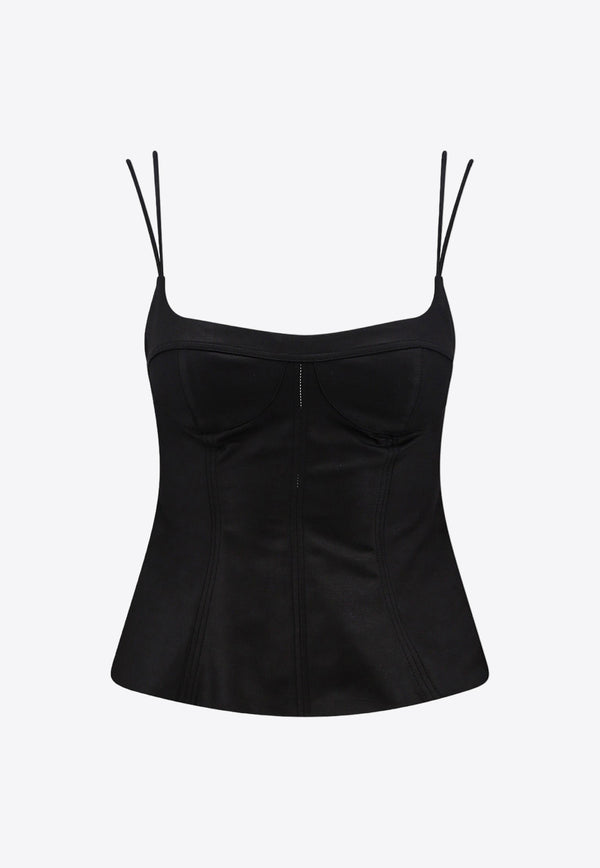 Stella McCartney Corset-Style Peplum Tank Top Black 6T01583DU401_1000