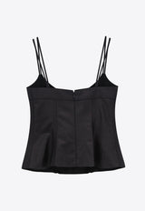 Stella McCartney Corset-Style Peplum Tank Top Black 6T01583DU401_1000