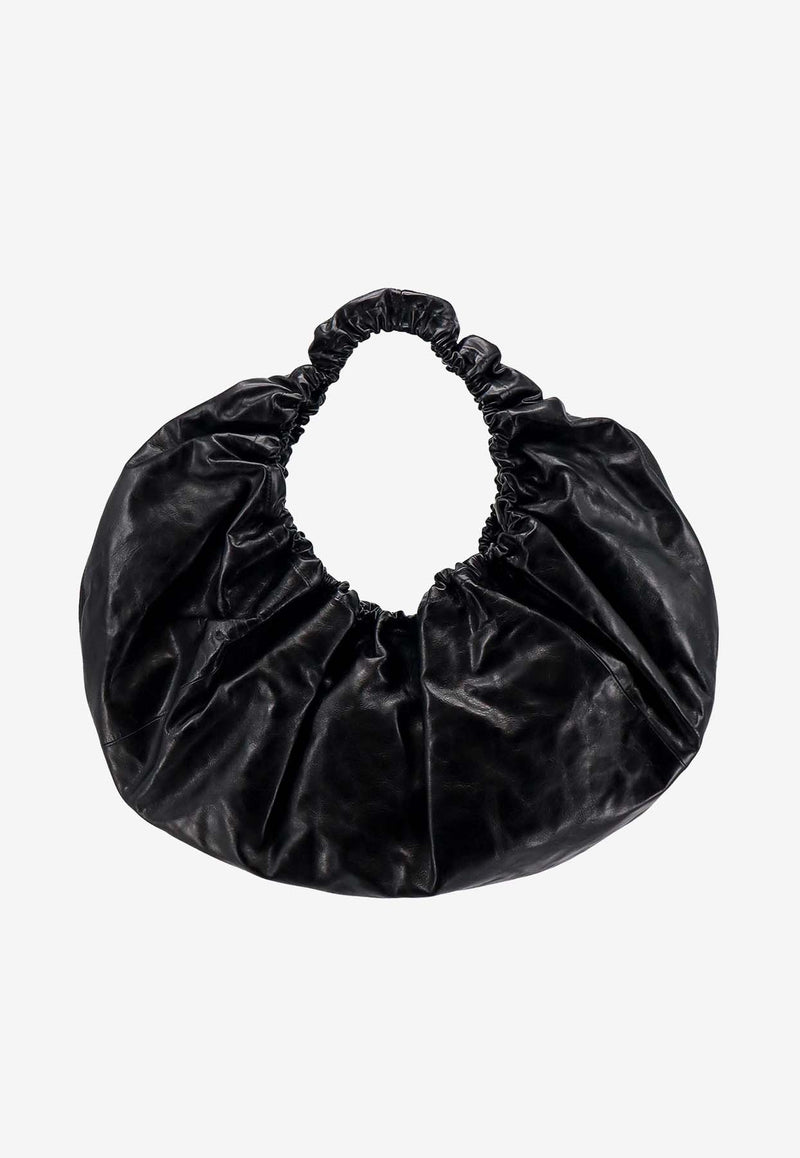 Alexander Wang Large Crescent Hobo Bag in Crackled Leather Black 20124K32L_001