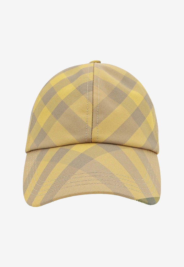 Burberry Checked Baseball Cap Yellow 8082671_B8631