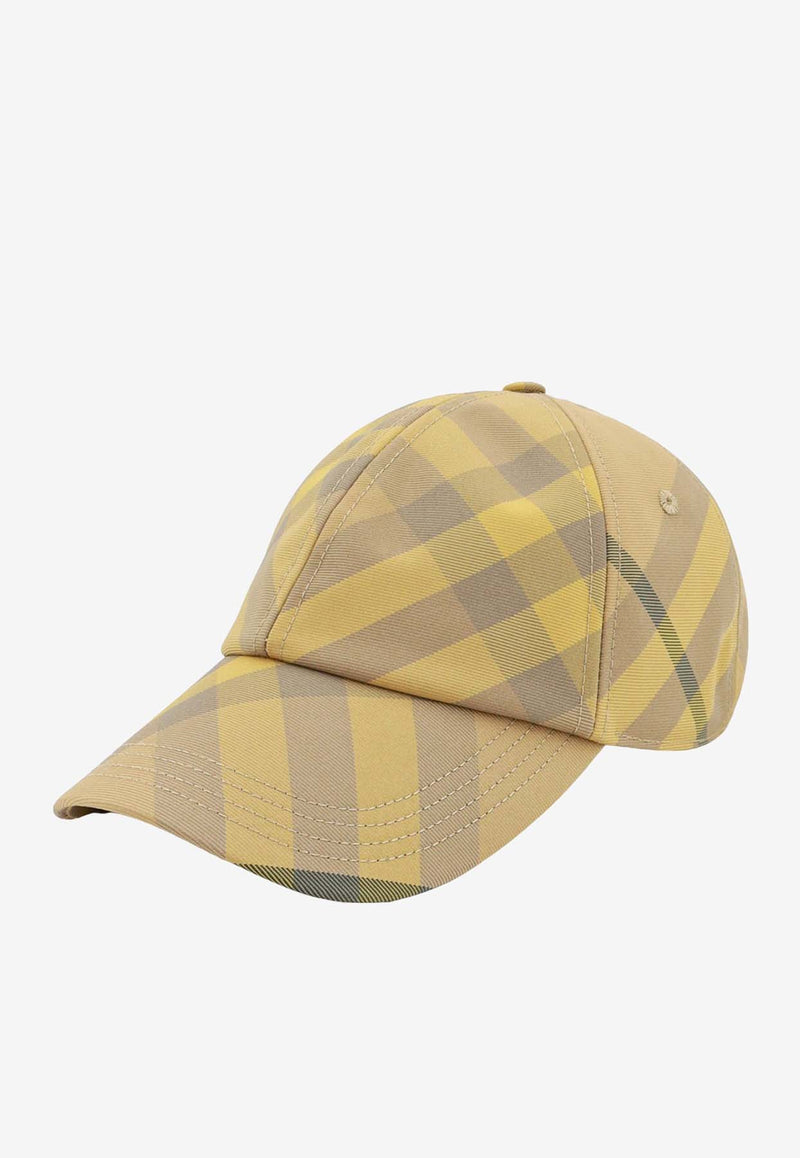 Burberry Checked Baseball Cap Yellow 8082671_B8631