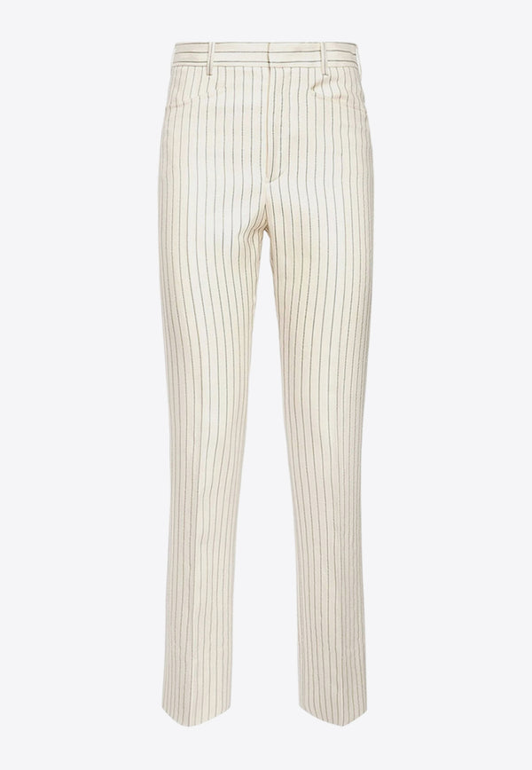 Tom Ford Striped Straight-Leg Pants White PAW558FAX1158_XECBL