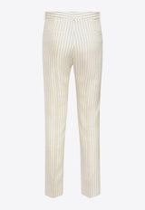 Tom Ford Striped Straight-Leg Pants White PAW558FAX1158_XECBL