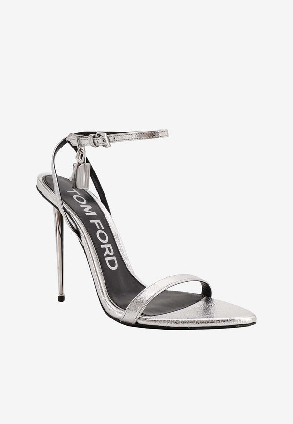 Tom Ford Padlock 105 Laminated Nappa Sandals Silver W2272LSP014S_1G004