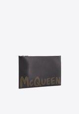 Alexander McQueen Graffiti Logo Zip Pouch Black 5604721AAQ5_1088