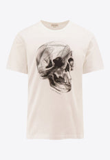 Alexander McQueen Skull Print Crewneck T-shirt White 776326QTAAV_0909