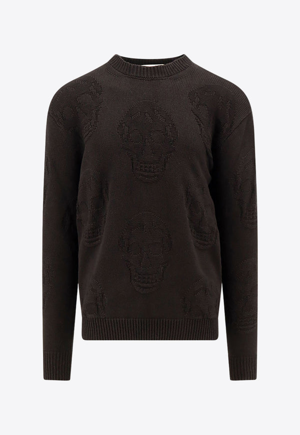 Alexander McQueen Skull Jacquard Knitted Sweater Black 775862Q1A71_1000