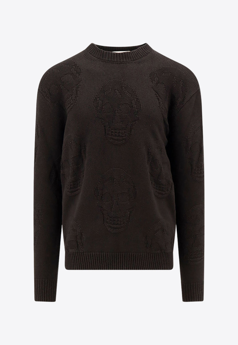 Alexander McQueen Skull Jacquard Knitted Sweater Black 775862Q1A71_1000