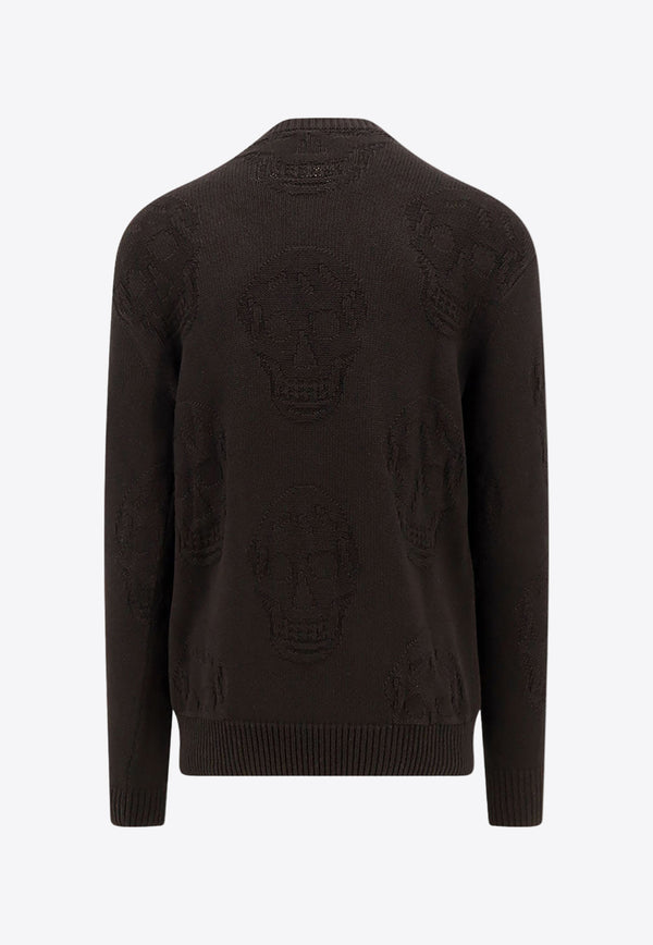 Alexander McQueen Skull Jacquard Knitted Sweater Black 775862Q1A71_1000