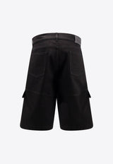 Alexander McQueen Hybrid Denim Cargo Shorts Black 774968QYAAC_1000