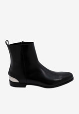 Alexander McQueen Leather Ankle Boots Black 777947WIES3_1081