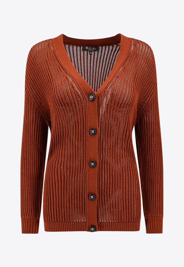 Loro Piana Ikeda Knitted Cardigan Brown FAN6261_P08U