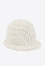 Loro Piana Hida Crochet Knit Beanie White FAN8016_1000