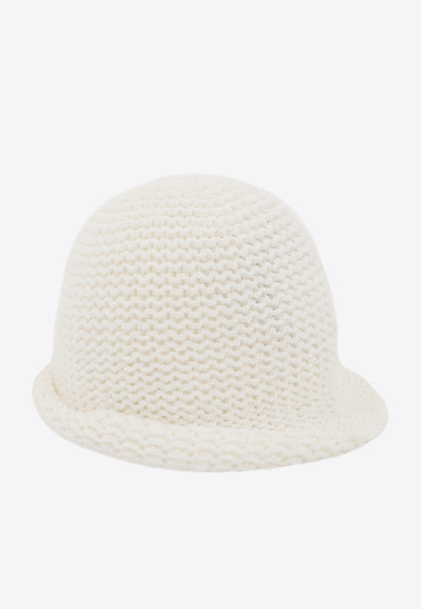 Loro Piana Hida Crochet Knit Beanie White FAN8016_1000