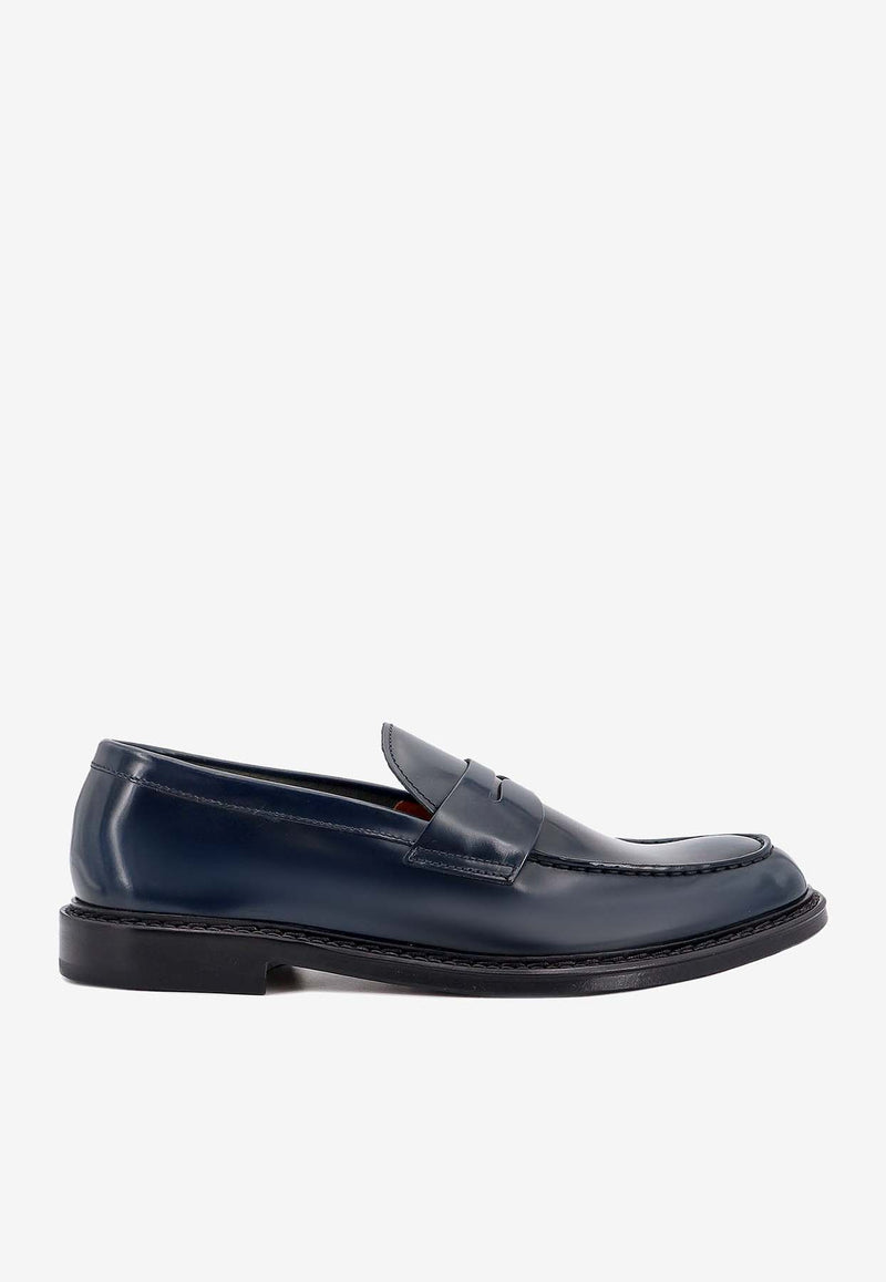 Doucal
s Saddle Leather Loafers Blue DU2405PHOEUY007_NB10