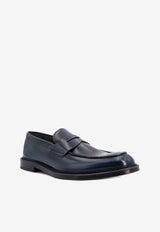 Doucal
s Saddle Leather Loafers Blue DU2405PHOEUY007_NB10