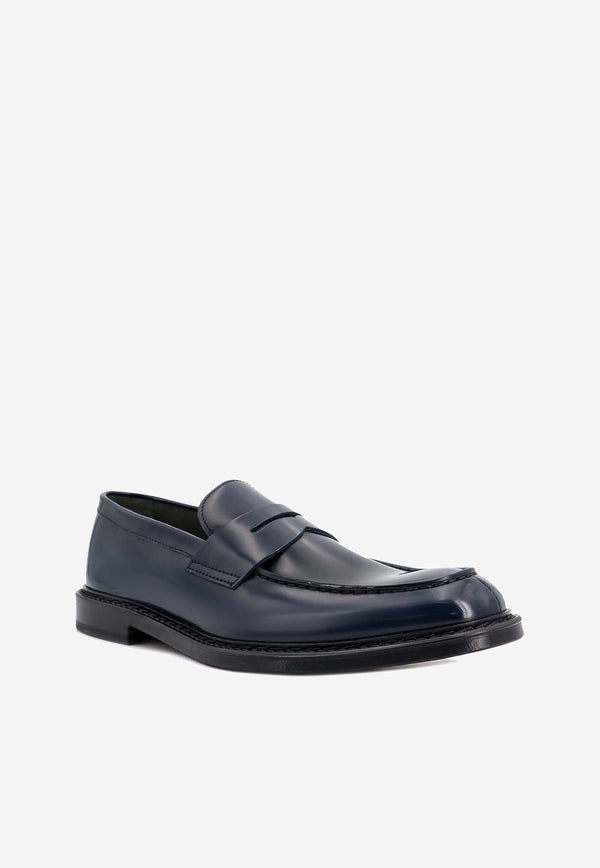 Doucal
s Saddle Leather Loafers Blue DU2405PHOEUY007_NB10