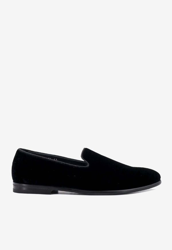 Doucal
s Slip-On Velvet Loafers Black DU3304CARPUF034_NN00