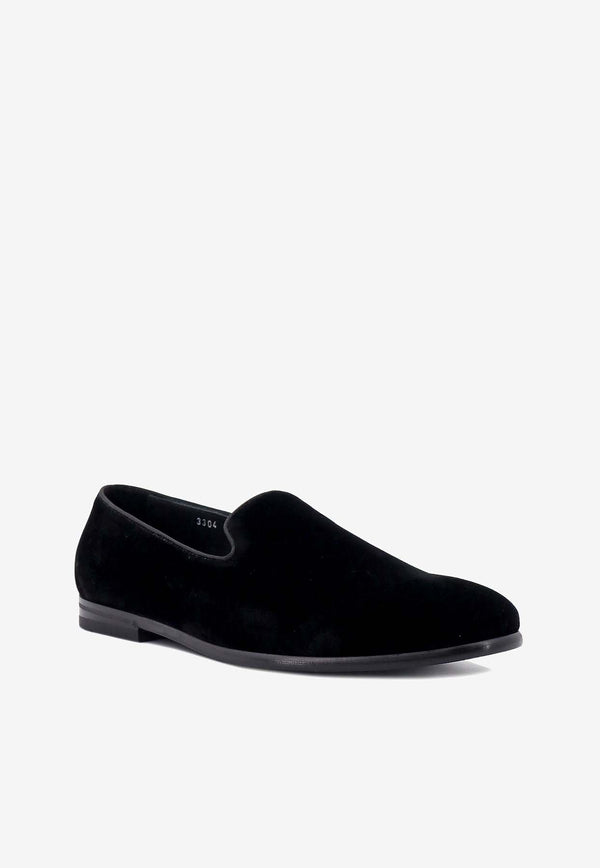 Doucal
s Slip-On Velvet Loafers Black DU3304CARPUF034_NN00