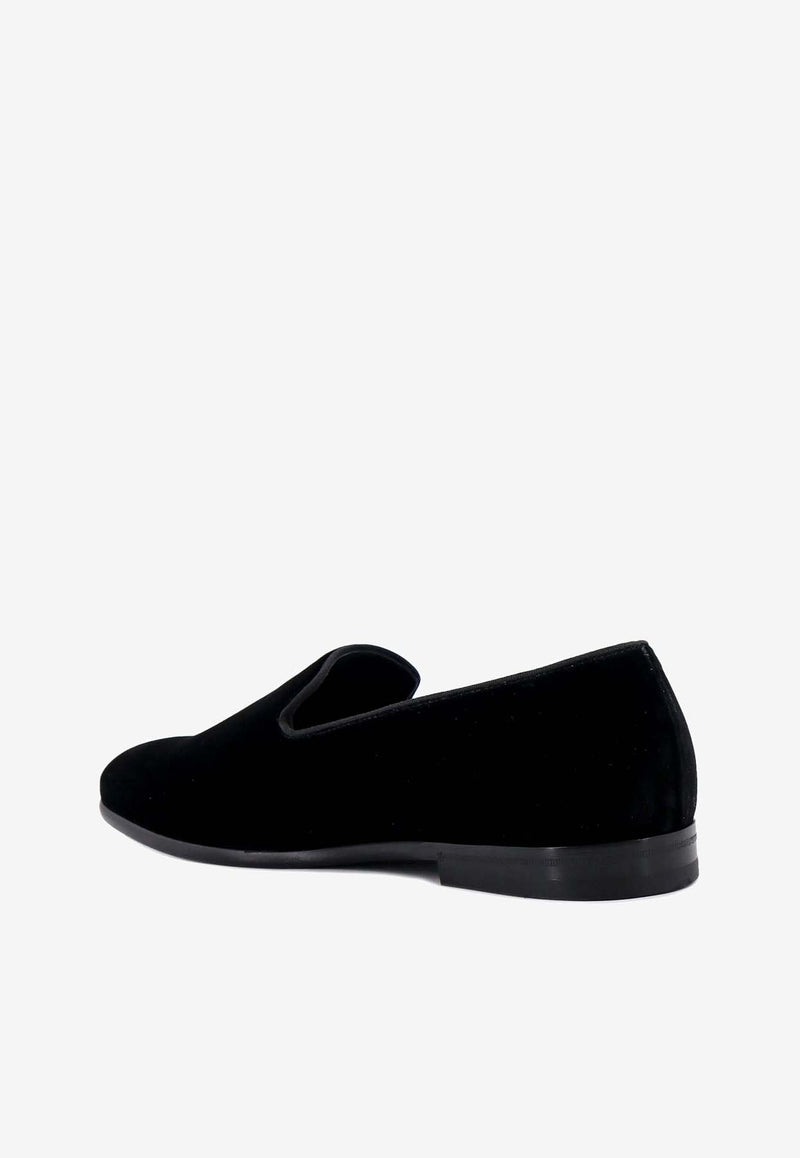 Doucal
s Slip-On Velvet Loafers Black DU3304CARPUF034_NN00