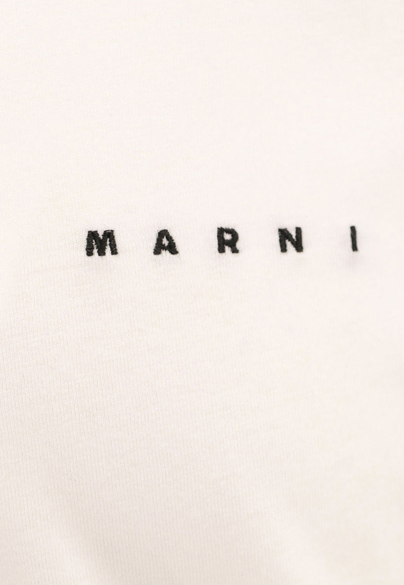 Marni Logo Embroidered T-shirt White HUMU0198X1UTCZ57_00W01