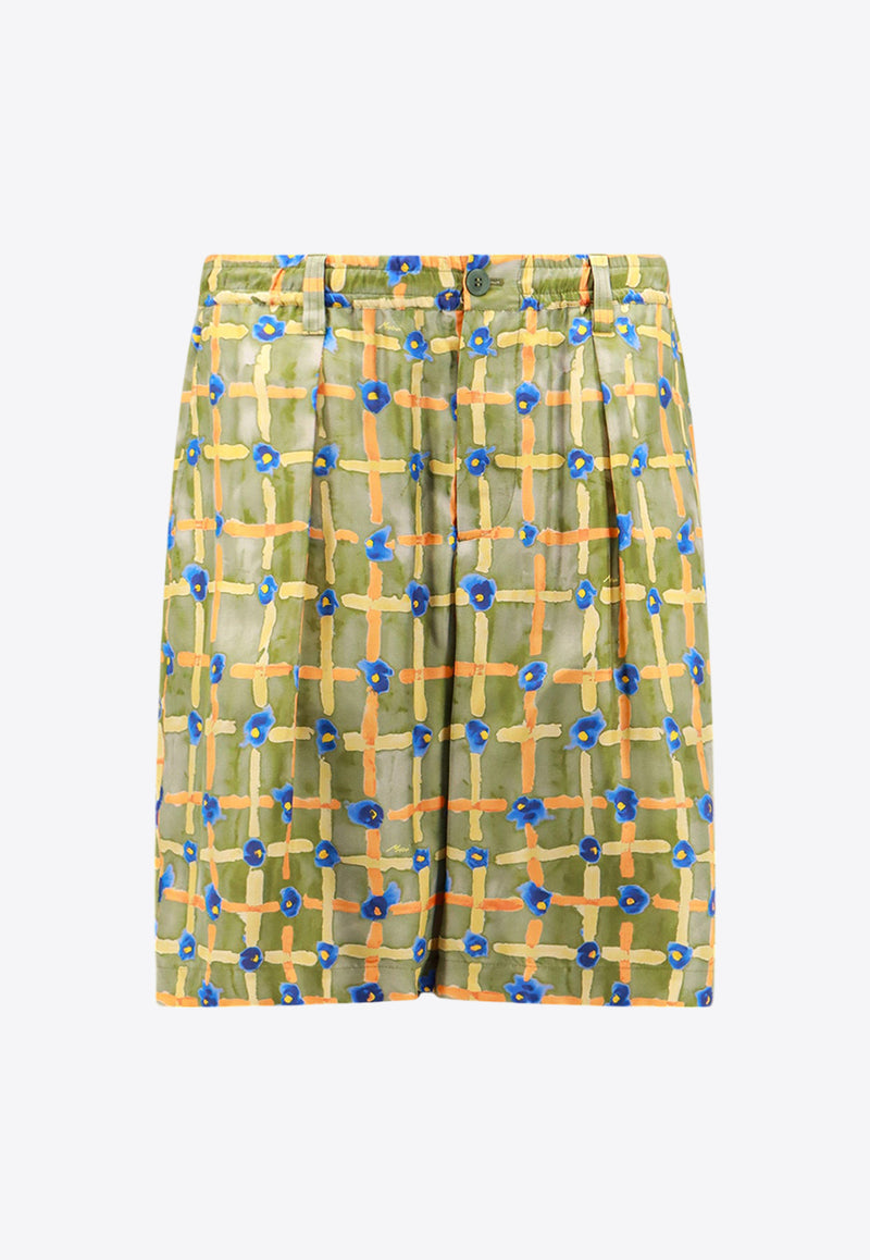 Marni Printed Silk Bermuda Shorts Multicolor PUMU0049M5UTSG09_SAV67