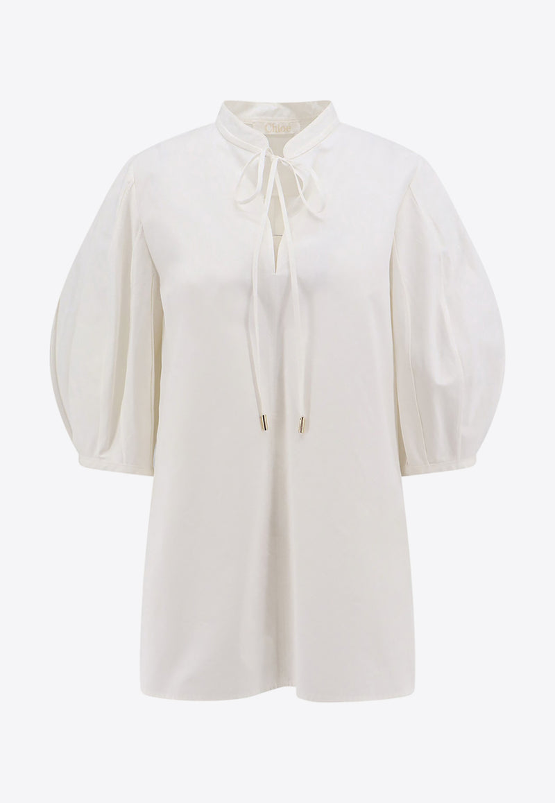 Chloé Puff-Sleeved Poplin Blouse C24SHT18141_24U