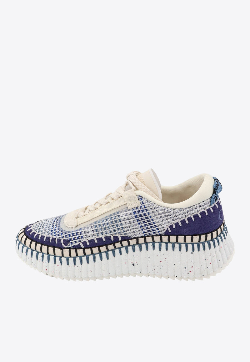 Chloé Nama Embroidered Low-Top Sneakers Blue C22S579Y0_411