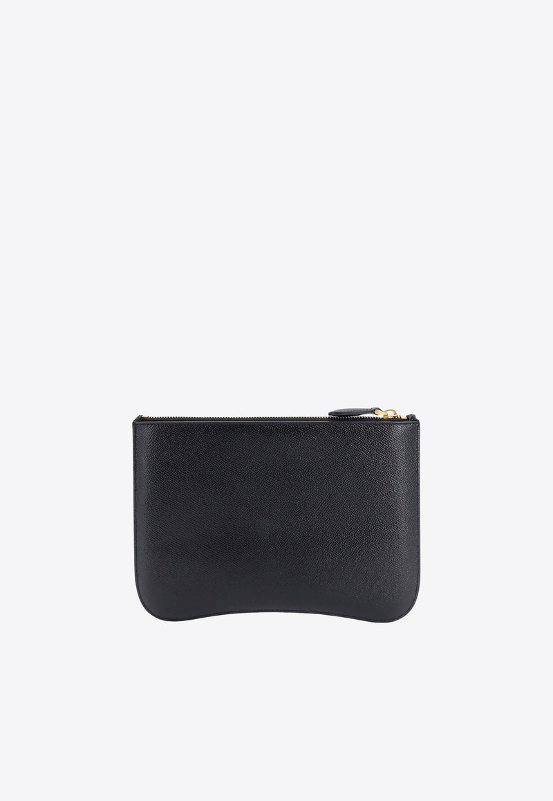 AMI PARIS Paris Paris Grained Leather Clutch Black USL025AL0036_0015