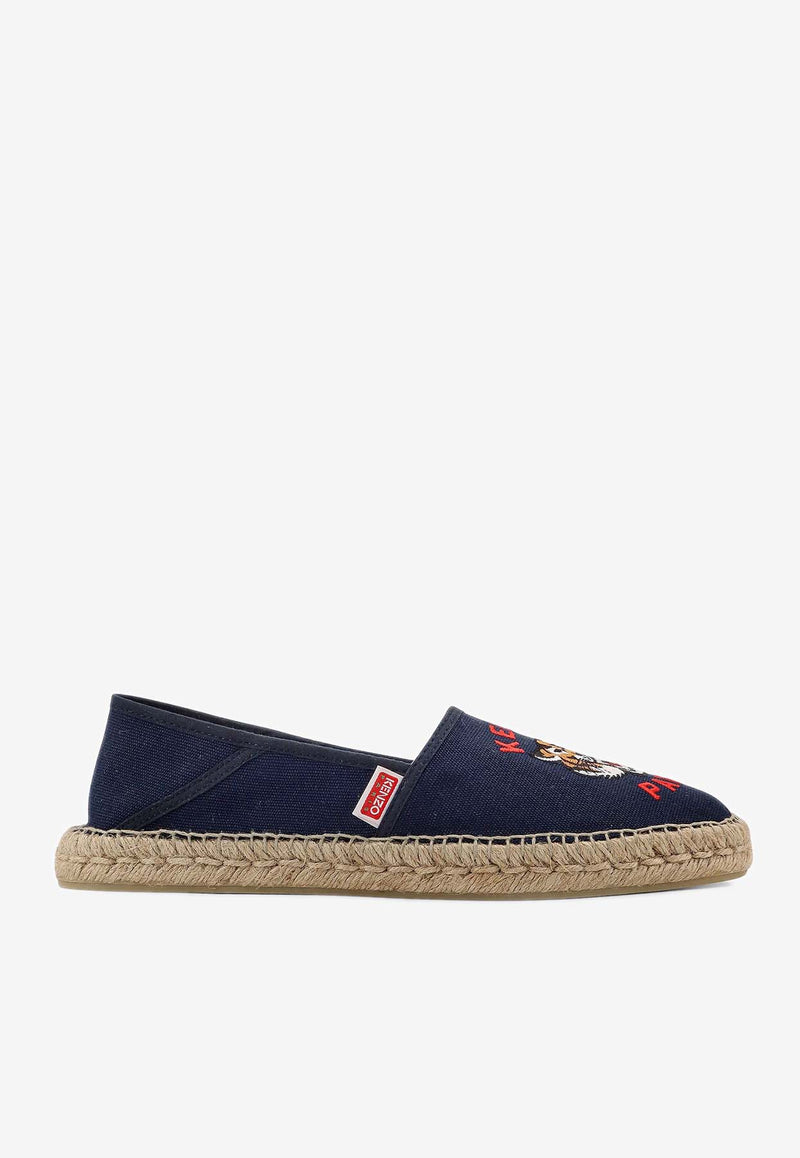 Kenzo Lucky Tiger Embroidered Espadrilles Blue FE55ES020F81_77