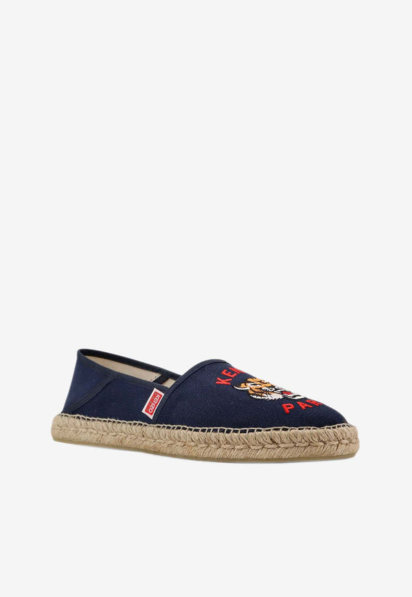 Kenzo Lucky Tiger Embroidered Espadrilles Blue FE55ES020F81_77