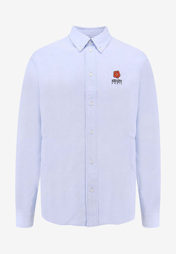 Kenzo Boke Flower Embroidered Long-Sleeved Shirt Light Blue FD55CH4109LO_64