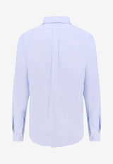 Kenzo Boke Flower Embroidered Long-Sleeved Shirt Light Blue FD55CH4109LO_64