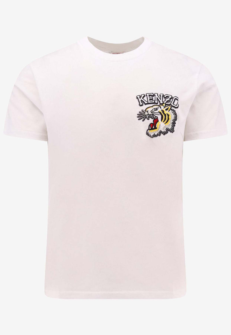 Kenzo Embroidered Tiger Crewneck T-shirt White FE55TS1864SG_02