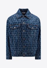 Valentino Toile Iconographe Denim Jacket Blue 4V3DC03E9WE_558