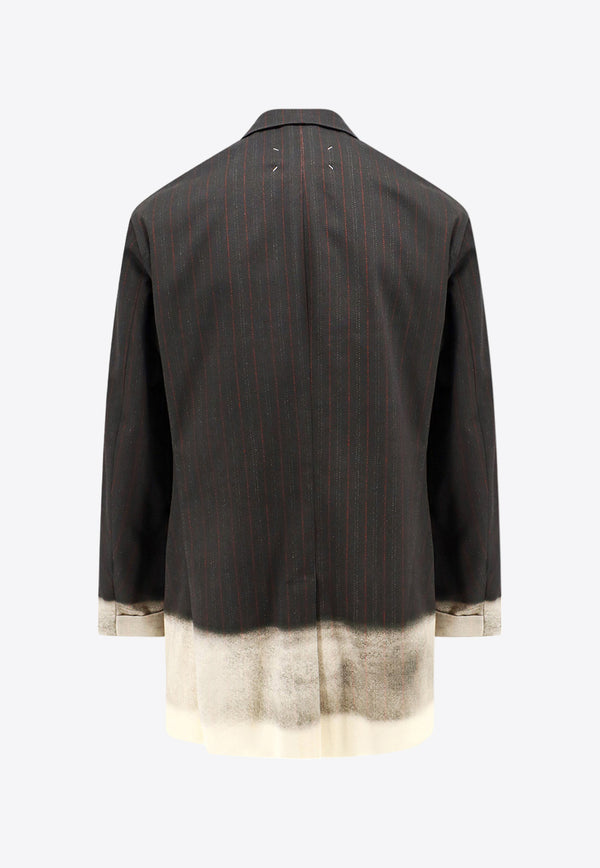 Maison Margiela Pendleton Single-Breasted Striped Blazer Black S50BN0524M35012_001S