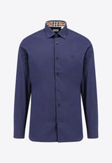 Burberry EKD Embroidered Long-Sleeved Shirt Blue 8071800_A1222