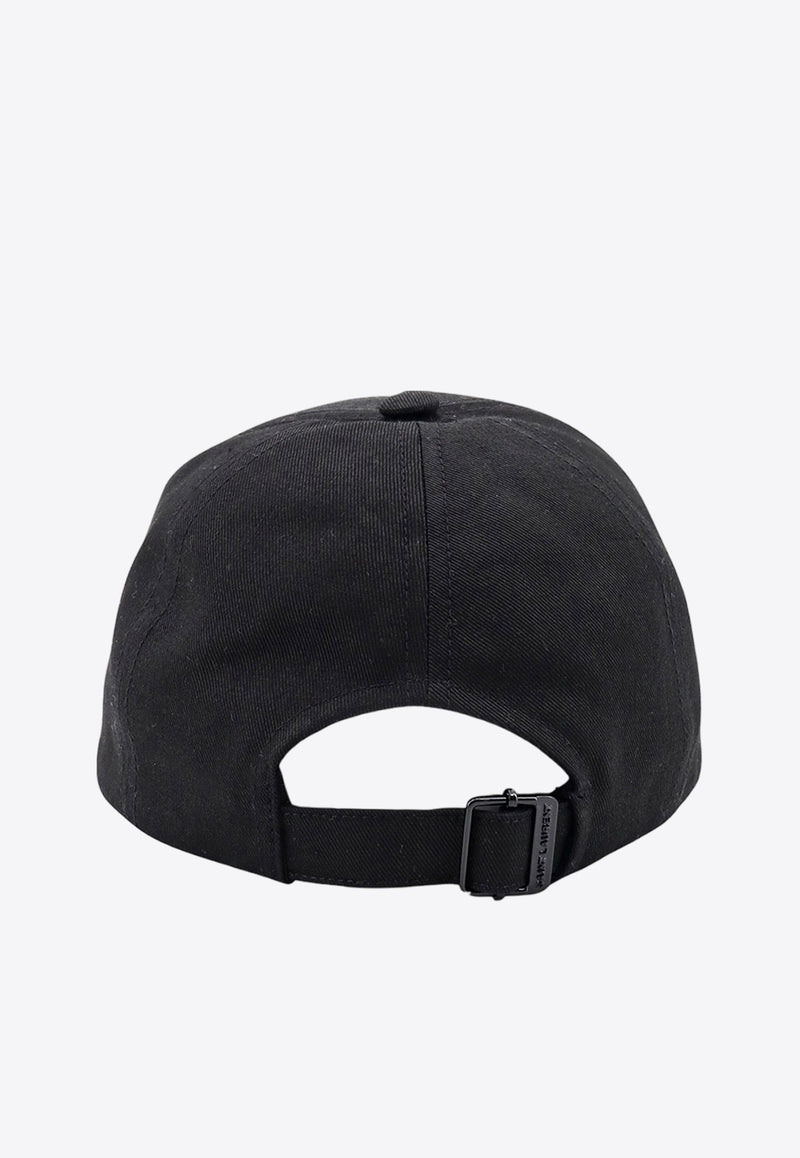 Saint Laurent Logo Embroidered Baseball Cap Black 7780633YP19_1000