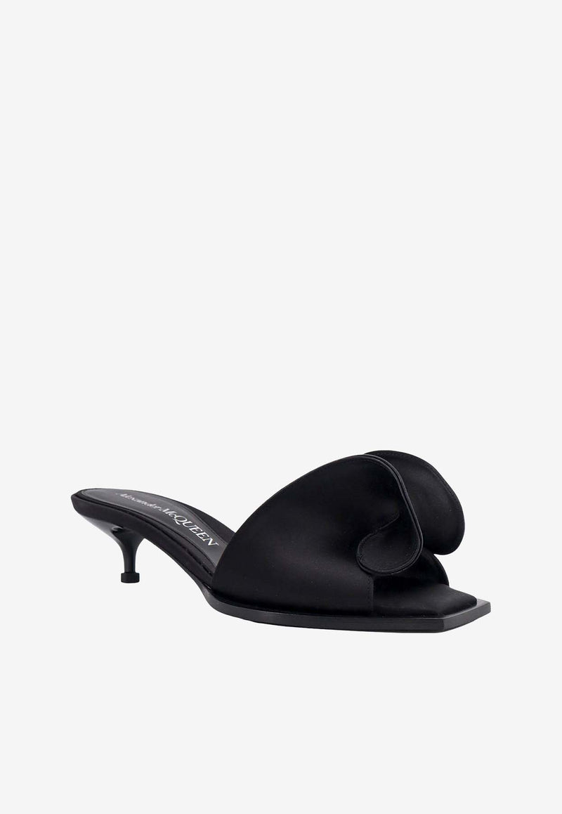 Alexander McQueen Swirl 55 Satin Mules Black 780761W4EM0_1000