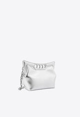 Alexander McQueen The Small Peak Laminated Leather Shoulder Bag Silver 7430911BL1I_1400