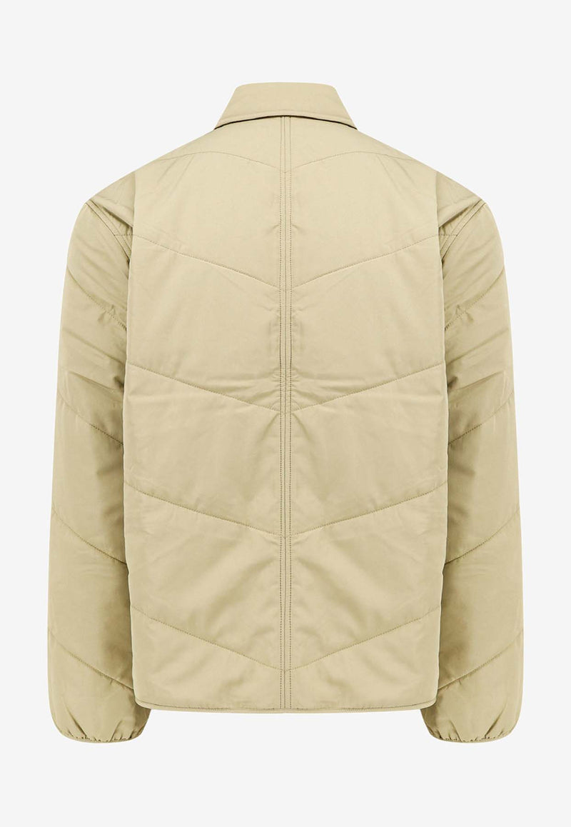 Maison Kitsuné Fox Patch Quilted Jacket Beige MM02104WQ4016_P357