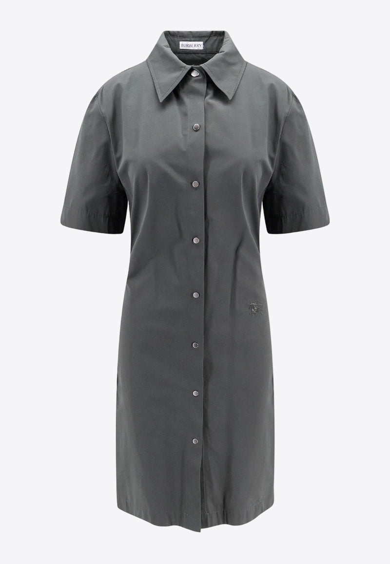 Burberry EKD Embroidered Shirt Dress Gray 8083552_B8634