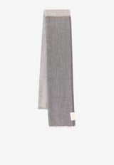 Brunello Cucinelli Colorblocked Cashmere Blend Scarf Gray MSC606AV_CW483