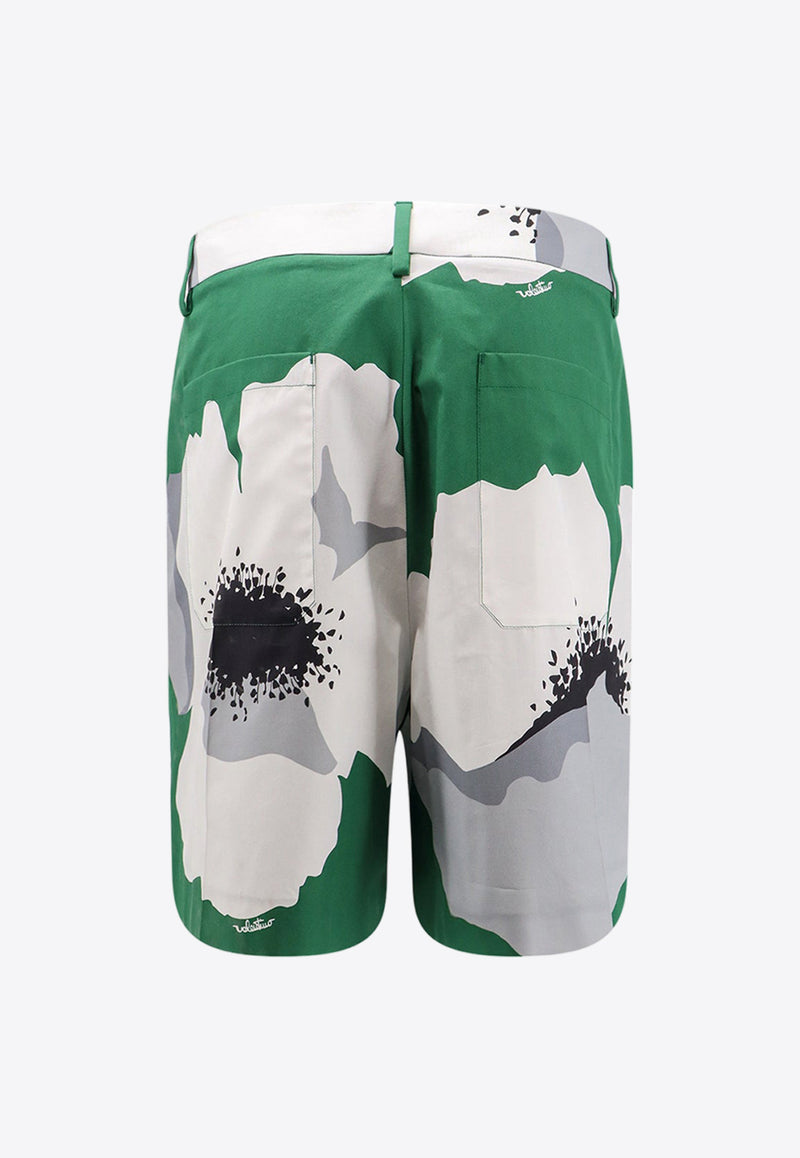 Valentino Flower Portrait Print Bermuda Shorts 4V0RDD12A2L_ZXU