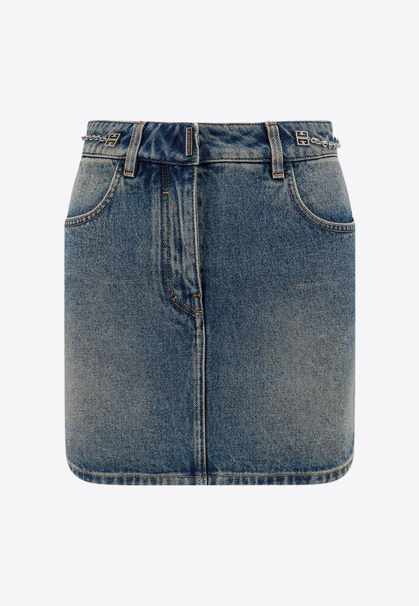 Givenchy Mini Washed Denim Skirt BW40SQ5Y9N_420