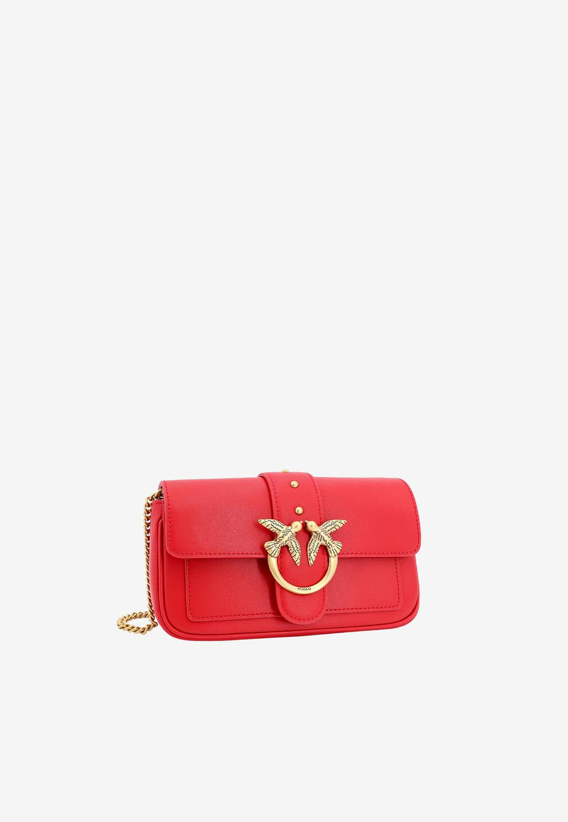 PINKO Pocket Love Chain Crossbody Bag Red 100061A0F1_R30Q