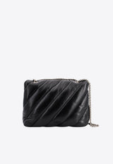 PINKO Love Big Puff Leather Crossbody Bag Black 100037A0F2_Z99O