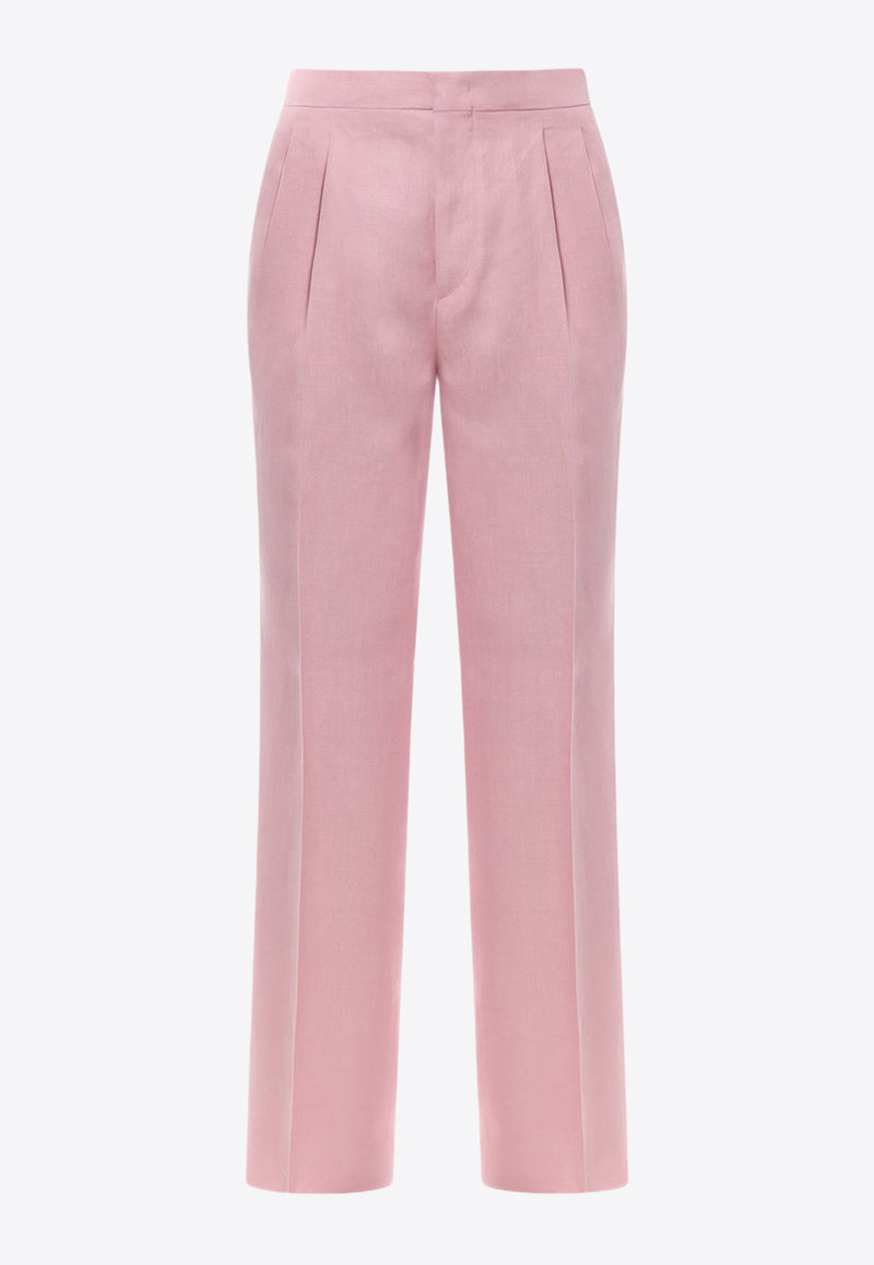 Tagliatore Straight-Leg Tailored Pants Pink AMIRA_EY968