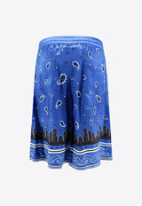 Off-White Bandana Print Bermuda Shorts Blue OMCB092S24FAB001_4600