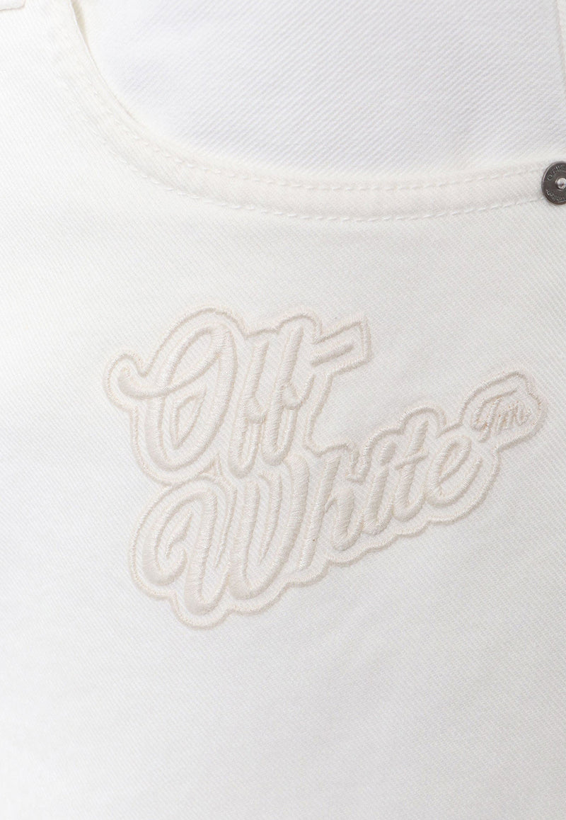 Off-White Convertible Logo Embroidered Cargo Jeans White OMYA183S24DEN001_0202